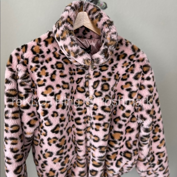 PINK Victoria's Secret Jackets & Blazers - Victoria’s Secret x PINK Cropped Pink Leopard Faux Jacket KNOW ONE CARES - NWT